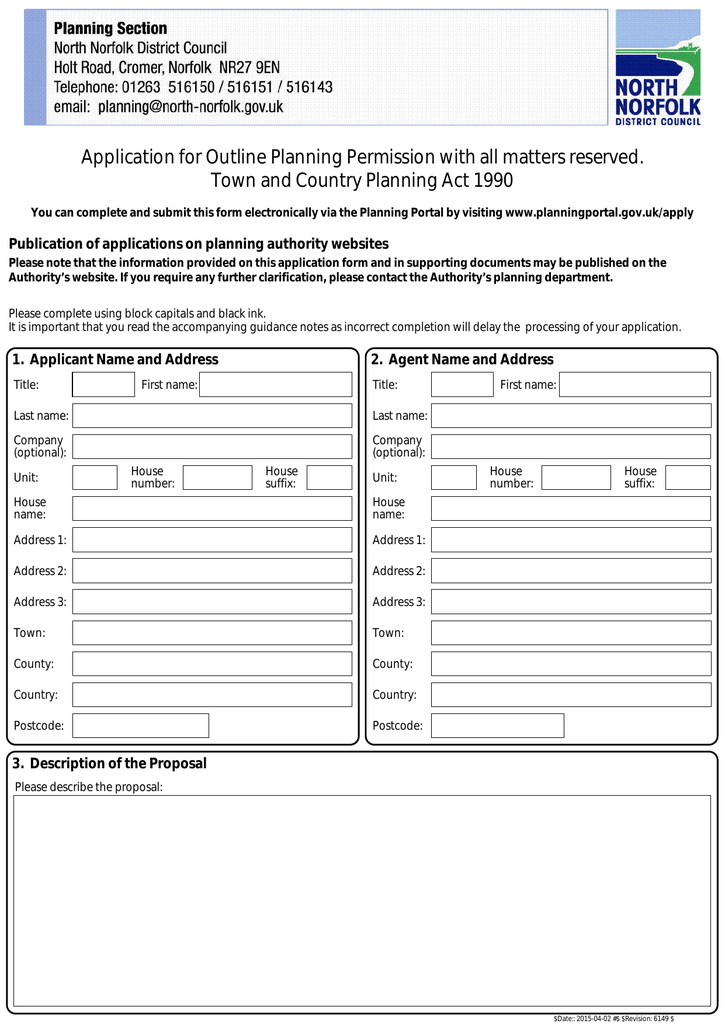 Outline Planning Permission Application Form PlanForms