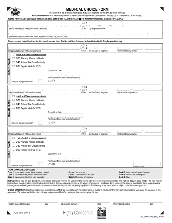 Fill Free Fillable Department Of Health Care Services California 
