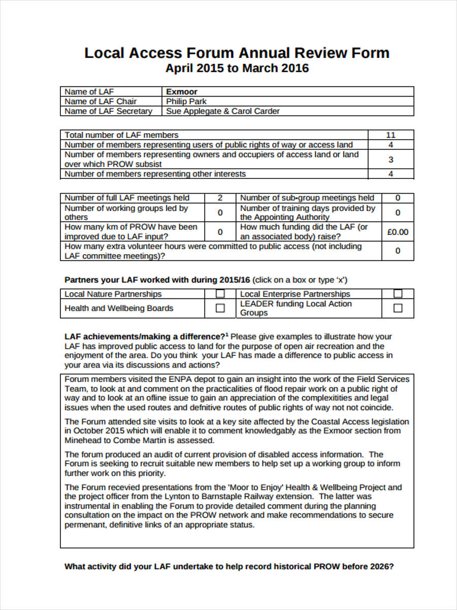 FREE 7 Annual Review Forms In PDF FREE 7 Annual Review Forms In PDF