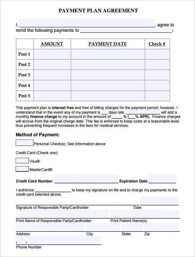 Payment Plan Agreement Template The Best Payment Plan Agreement