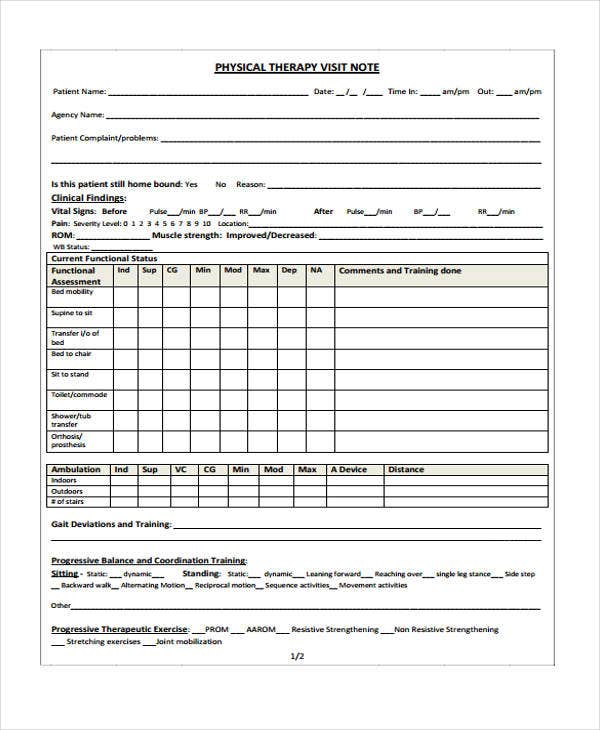 Therapy Note Templates 6 Free Word PDF Format Download Free 