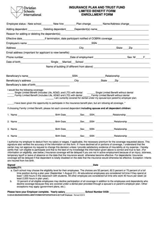 Top 7 Insurance Plan Enrollment Form Templates Free To Download In PDF