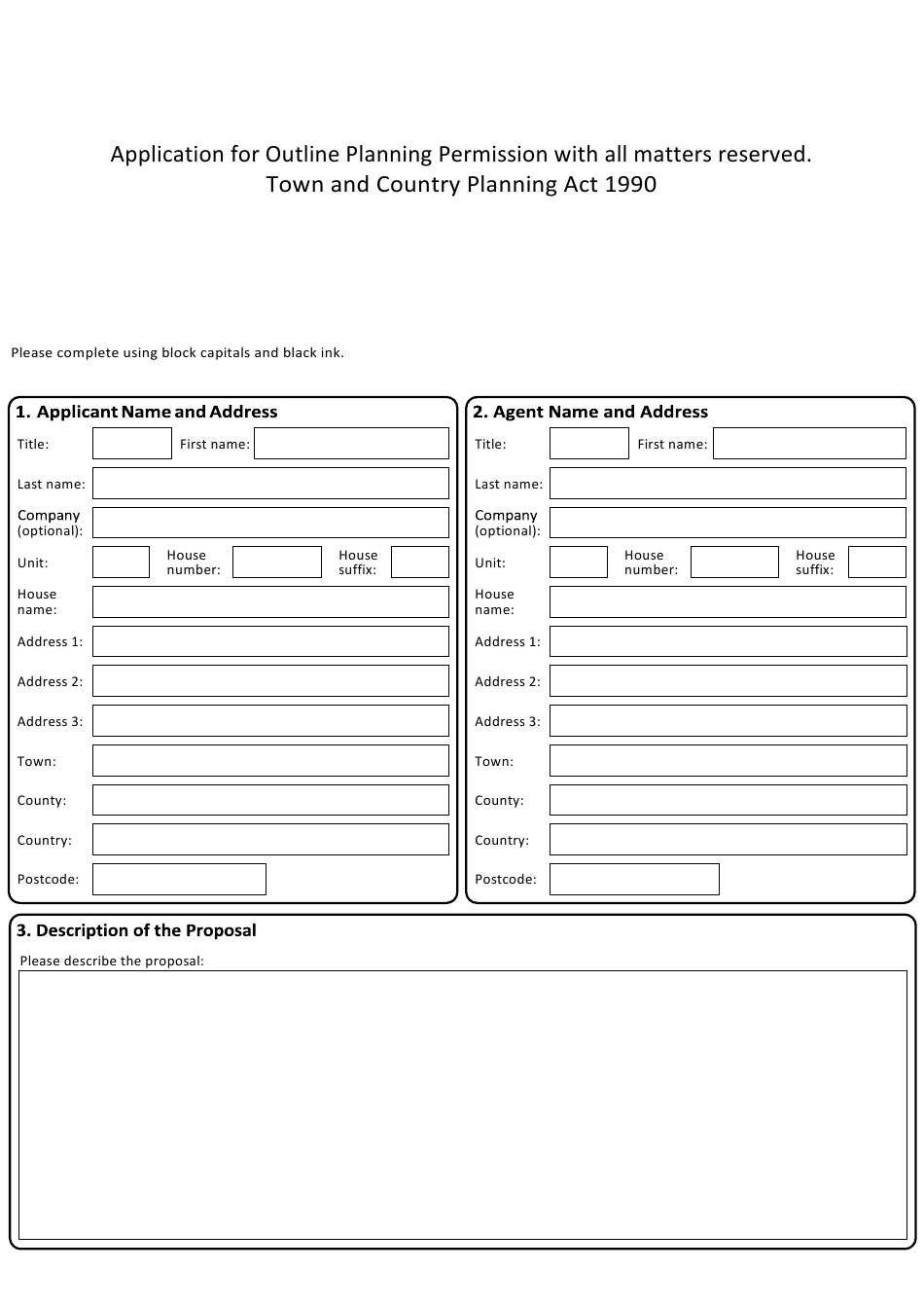 United Kingdom Application For Outline Planning Permission With All United Kingdom Application For Outline Planning Permission With All
