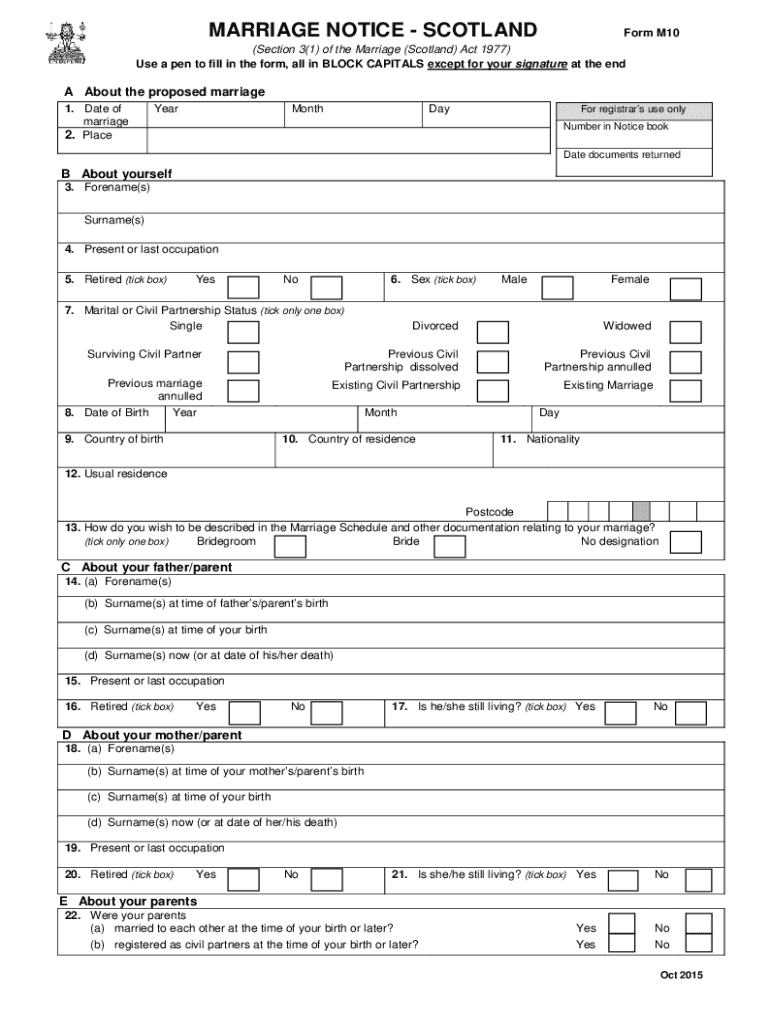 2015 2023 Form UK Scotland M10 Fill Online Printable Fillable Blank 