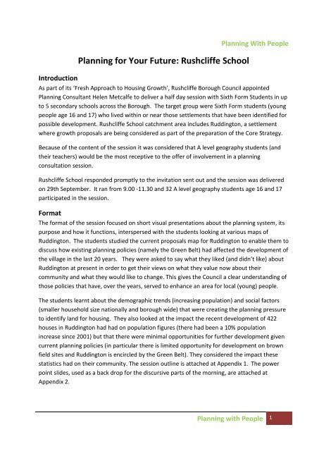 Appendix K Planning For Y