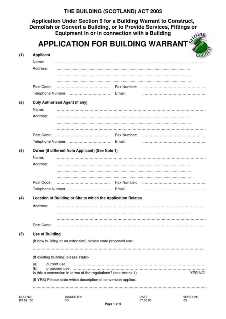 Application for building warrant By Stirling Council Issuu