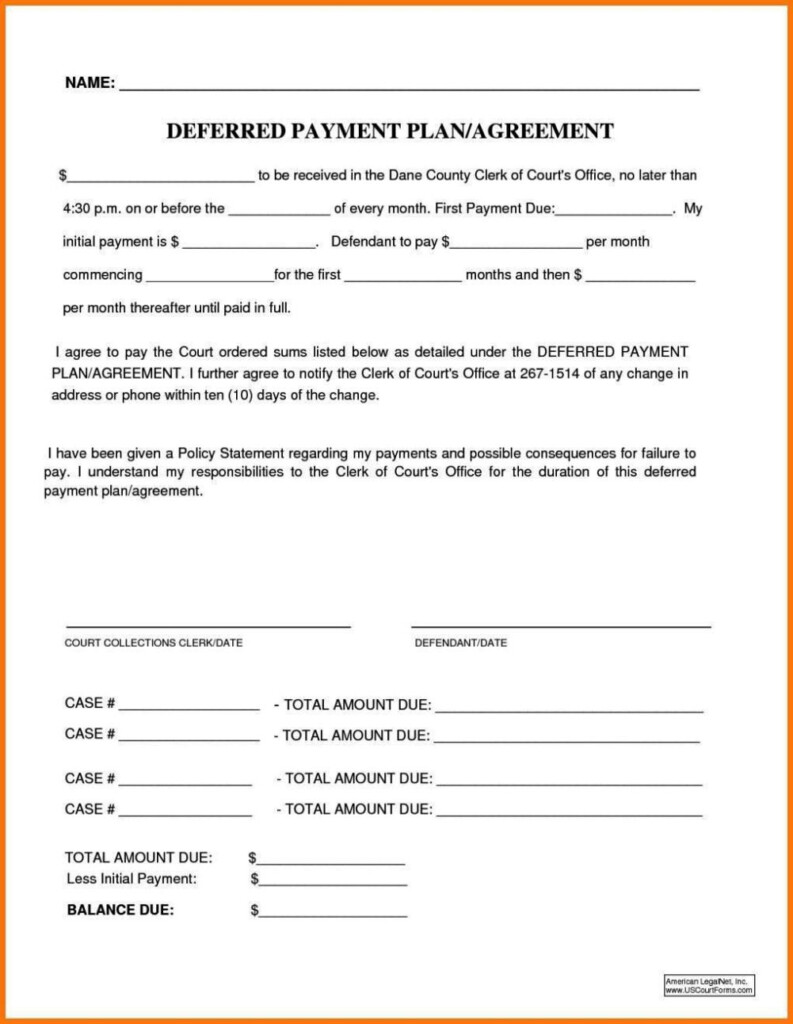 Car Payment Plan Agreement Template SampleTemplatess SampleTemplatess