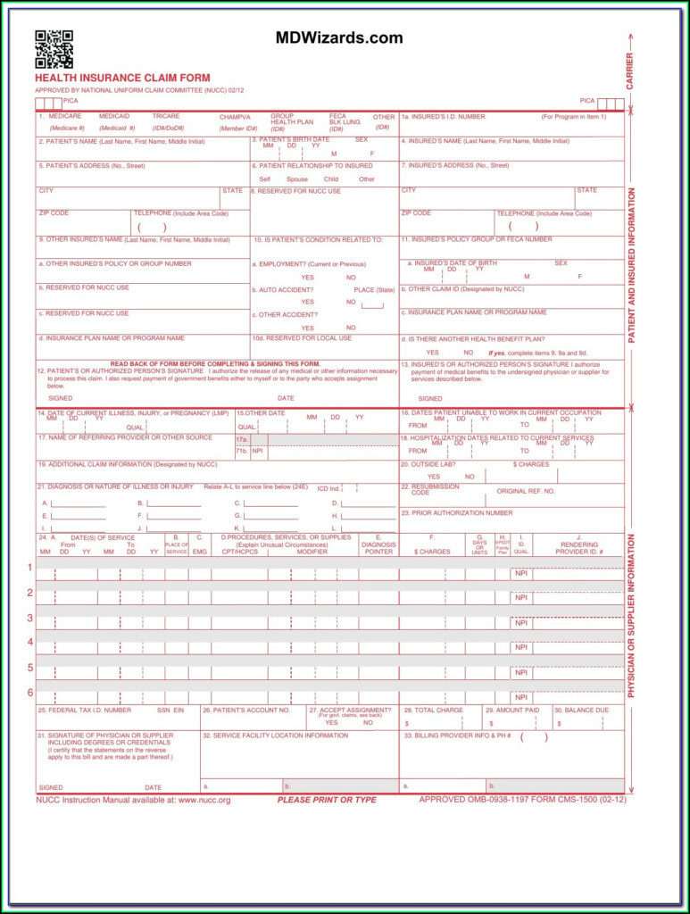 Free Hcfa 1500 Claim Form Template Form Resume Examples Dp3OOgO30Q