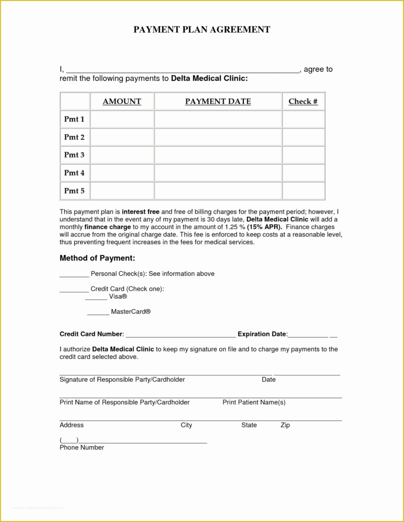 Installment Agreement Template Free Of 5 Payment Plan Agreement 