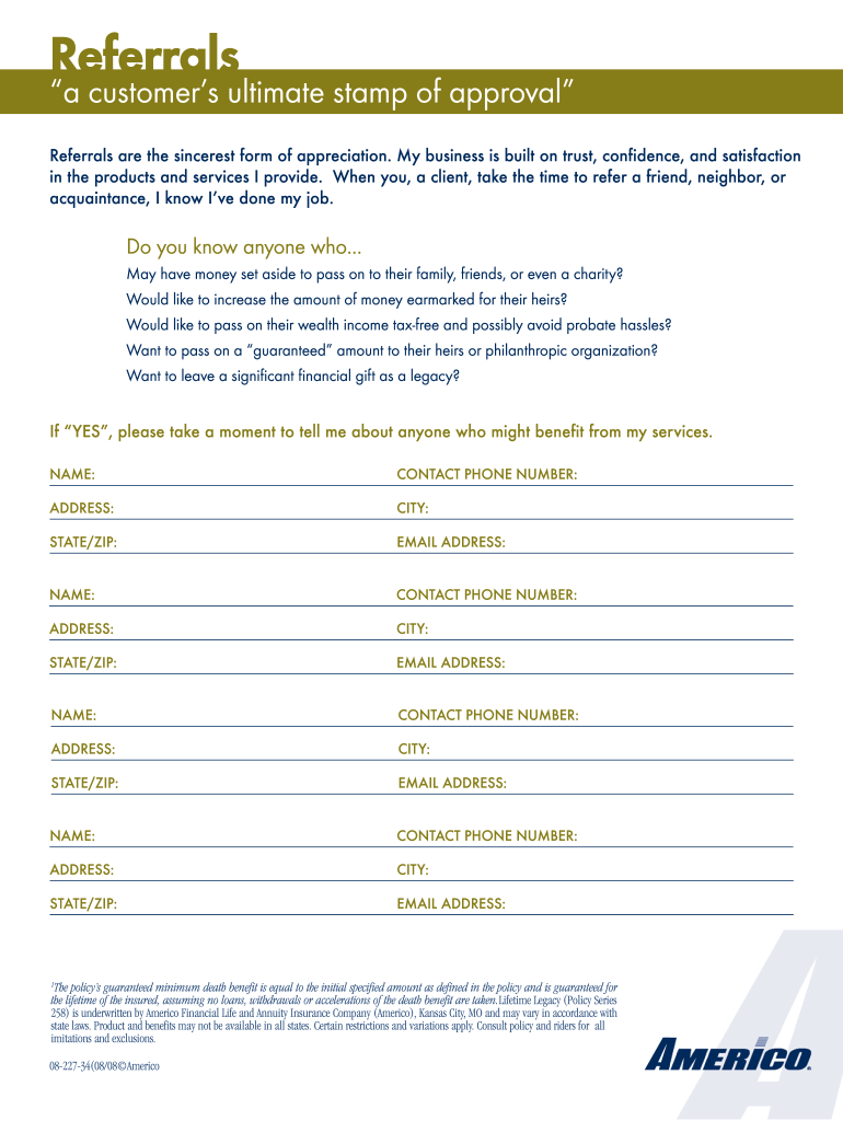 Insurance Referral Form Fill Out Sign Online DocHub
