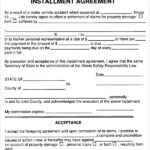 Payment Installment Agreement Payment Agreement Contract Agreement