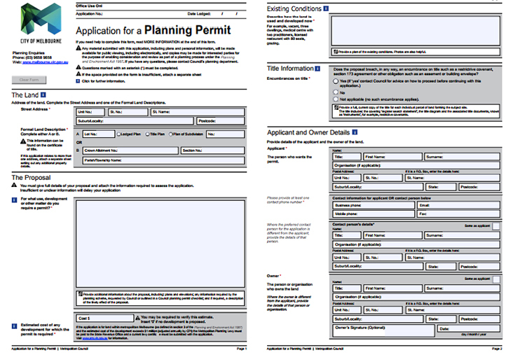 Planning Permit Application Form Moreland PlanForms