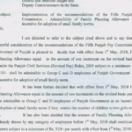 Punjab Family Planning Allowance Notification Fifth Pay Commission