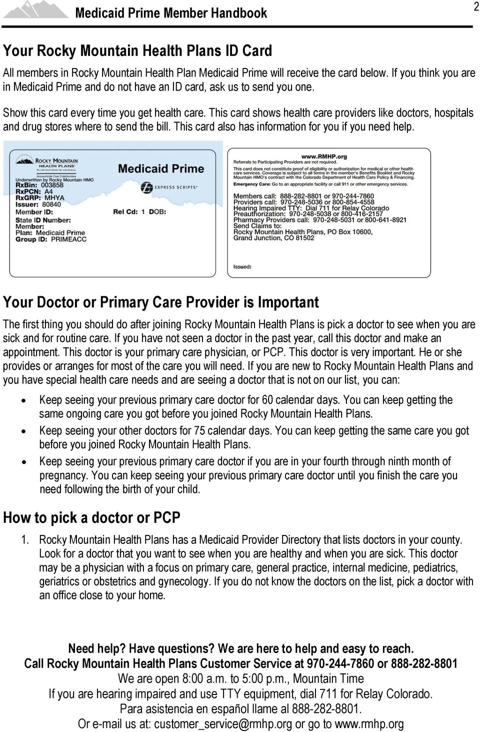 Rocky Mountain Health Plan Forms PlanForms Rocky Mountain Health Plan Forms PlanForms