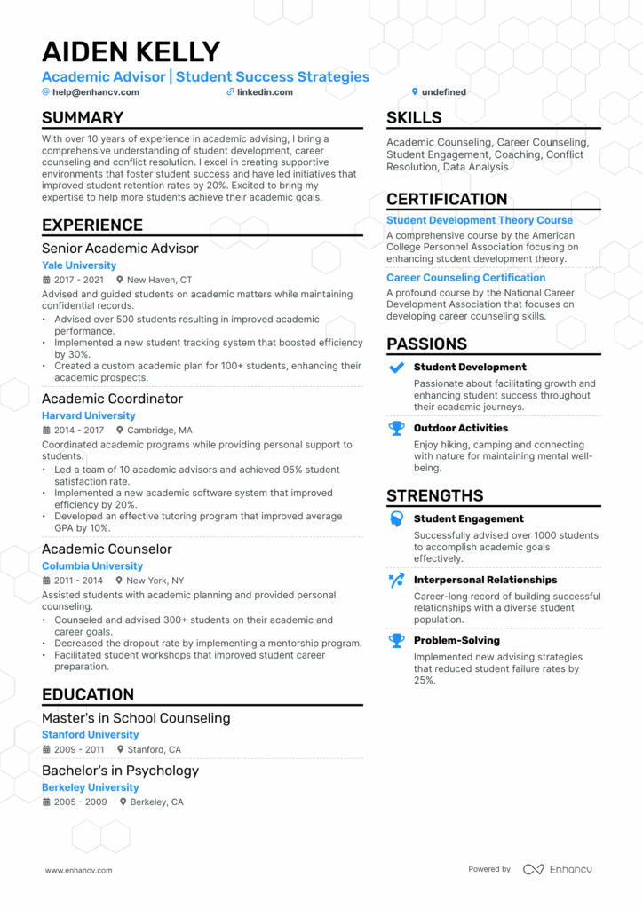10 Academic Advisor Resume Examples Guide For 2025