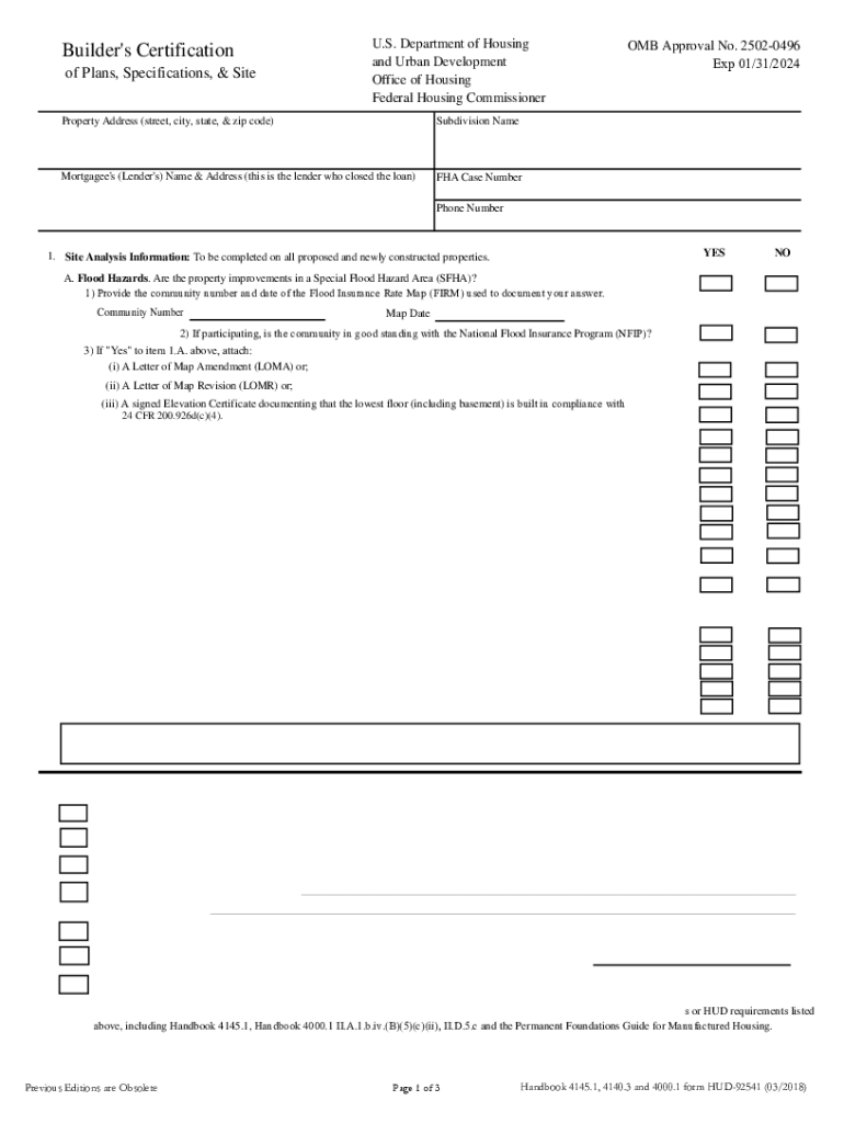 2018 2025 Form HUD 92541 Fill Online Printable Fillable Blank PdfFiller