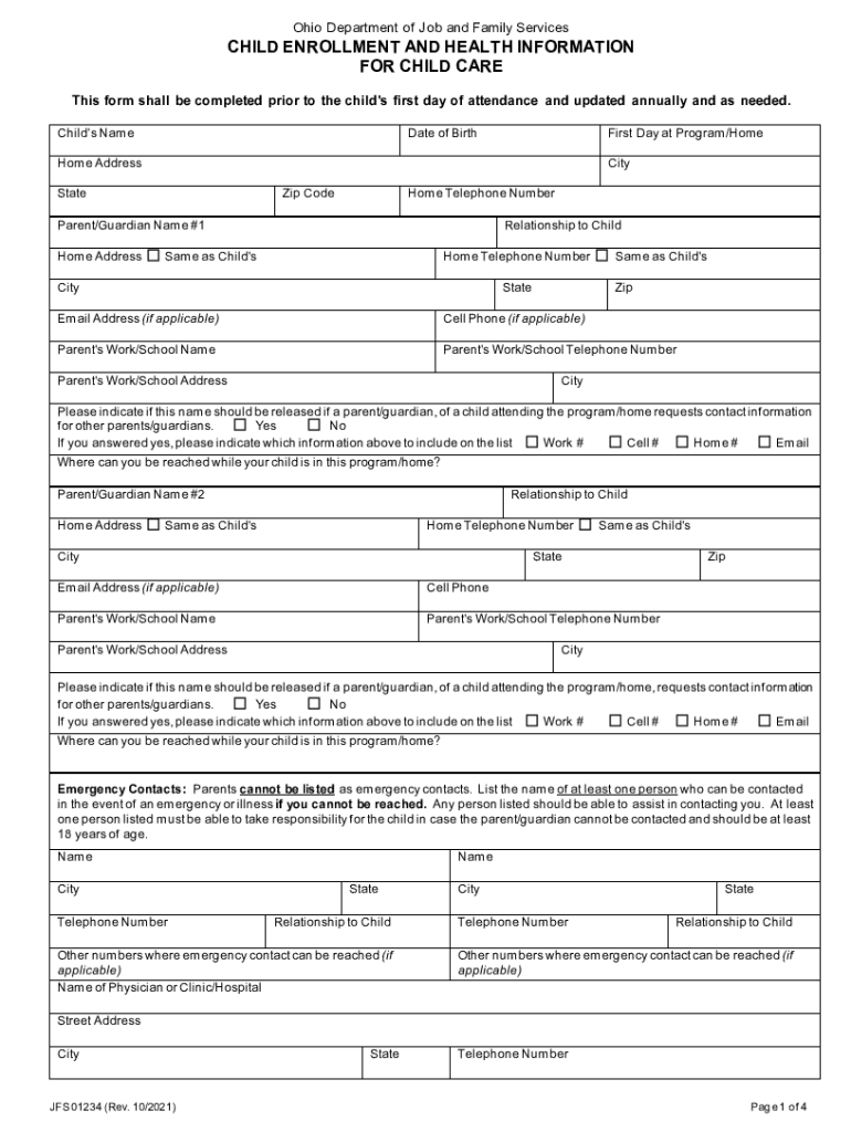 2021 2025 Form OH JFS 01234 Fill Online Printable Fillable Blank PdfFiller