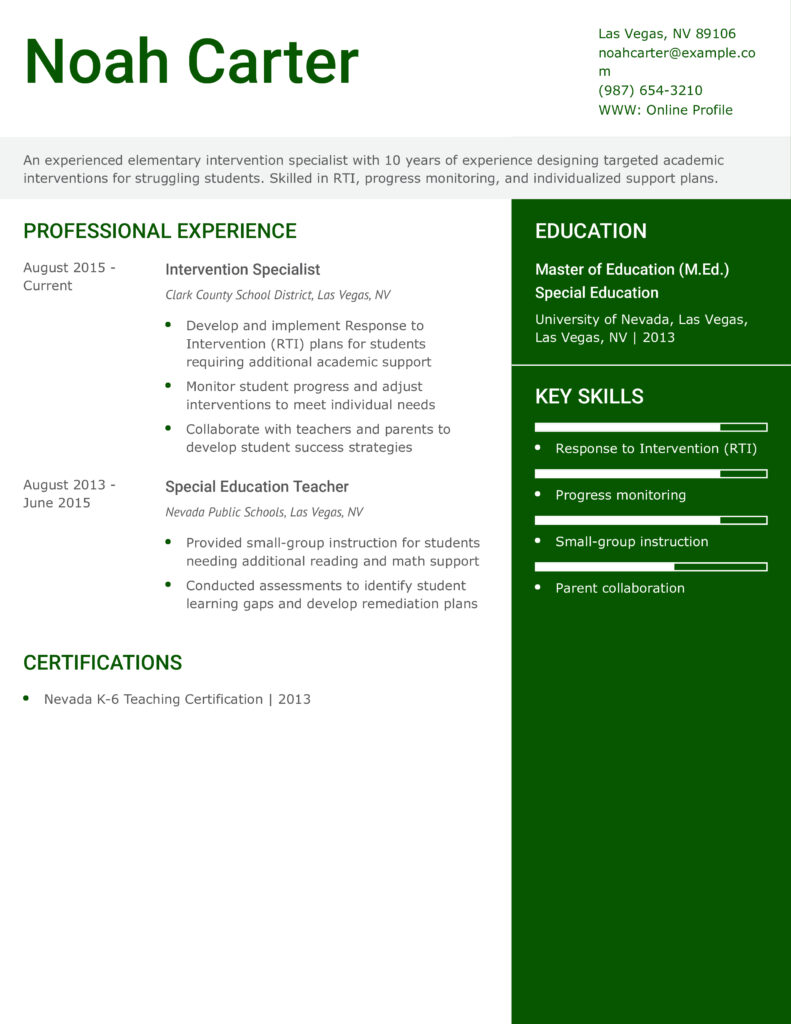 25 Best Elementary Teacher Resume Examples And Templates For 2025 ResumeBuilder