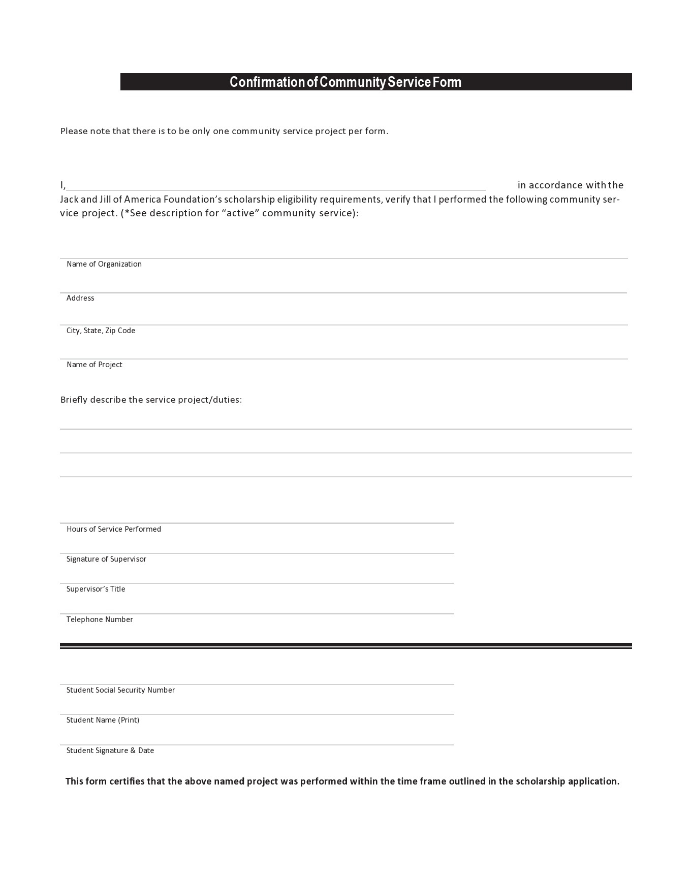 44 Printable Community Service Forms MS Word TemplateLab 44 Printable Community Service Forms MS Word TemplateLab