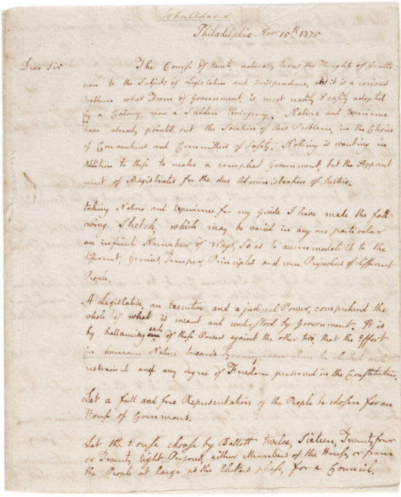 A Plan For A New Government 1775 Gilder Lehrman Institute Of American History