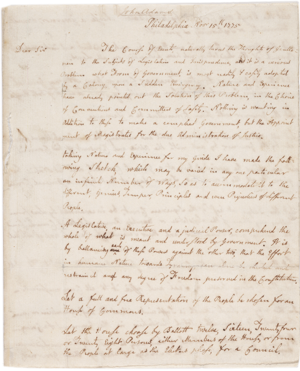 A Plan For A New Government 1775 Gilder Lehrman Institute Of American History