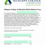 Allegany College Of Maryland Media Release Form