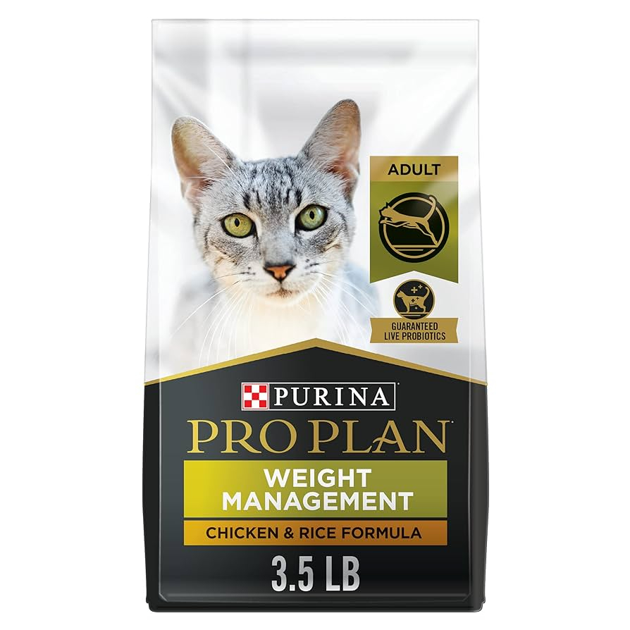 Amazon Purina Pro Plan Weight Control Dry Cat Food Chicken And Rice Formula 3 5 Lb Bag Dry Pet Food Pet Supplies