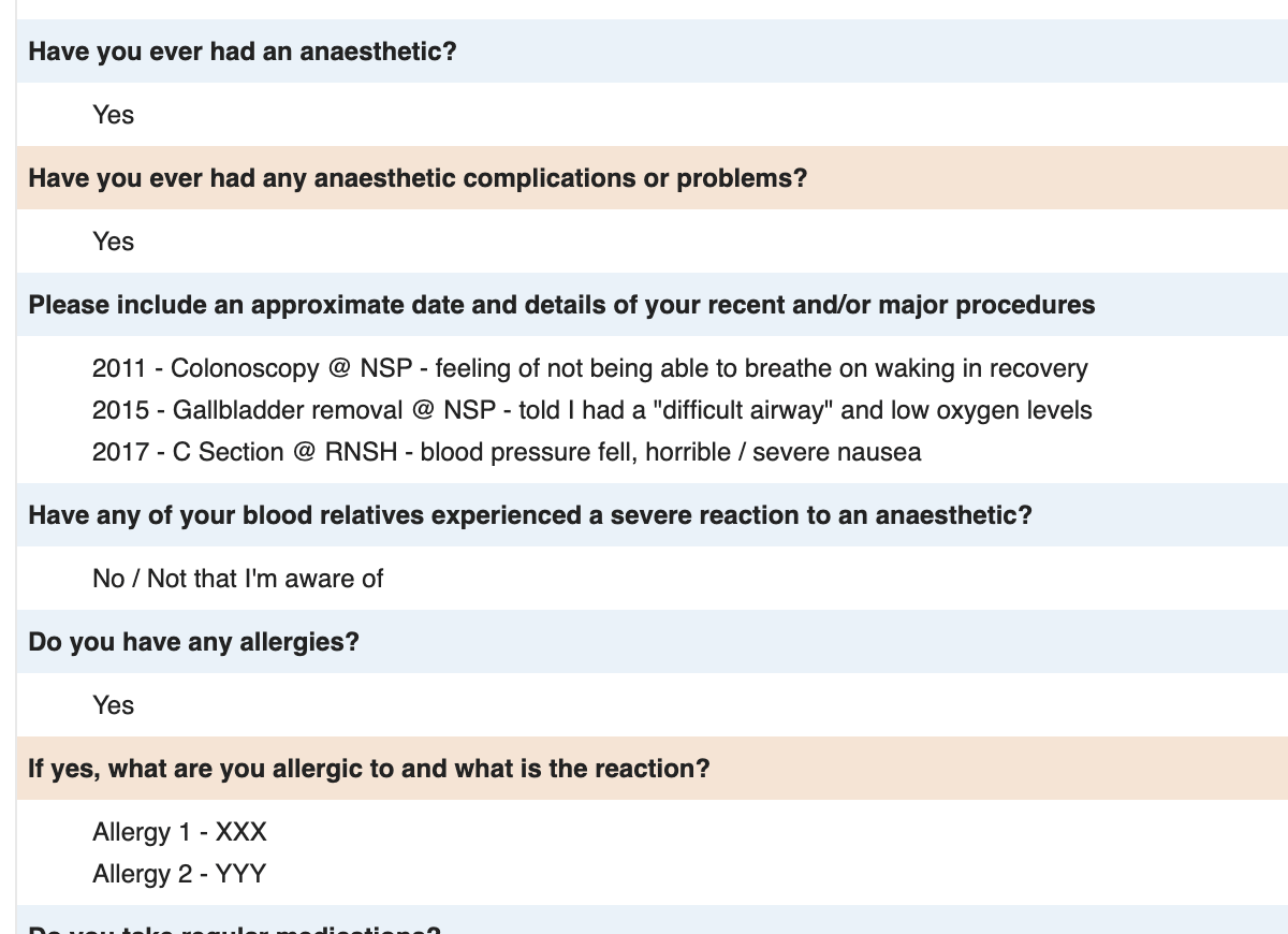 Anaesthetic Preoperative Assessment Form Ideas Anaesthetic Preoperative Assessment Form Ideas