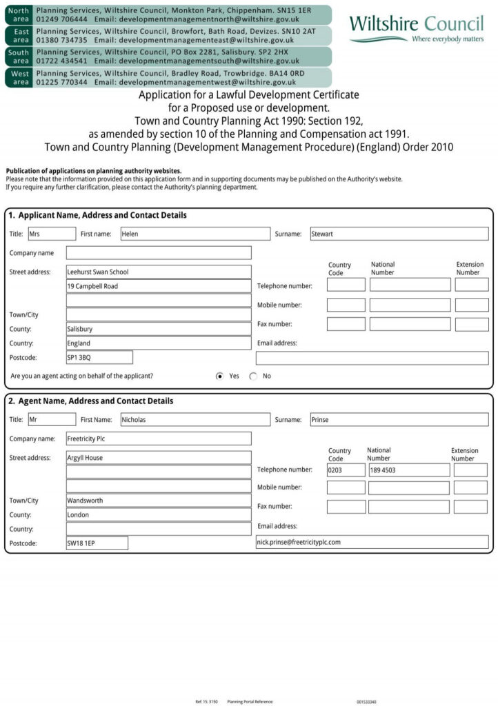 Application Form Planning Applications