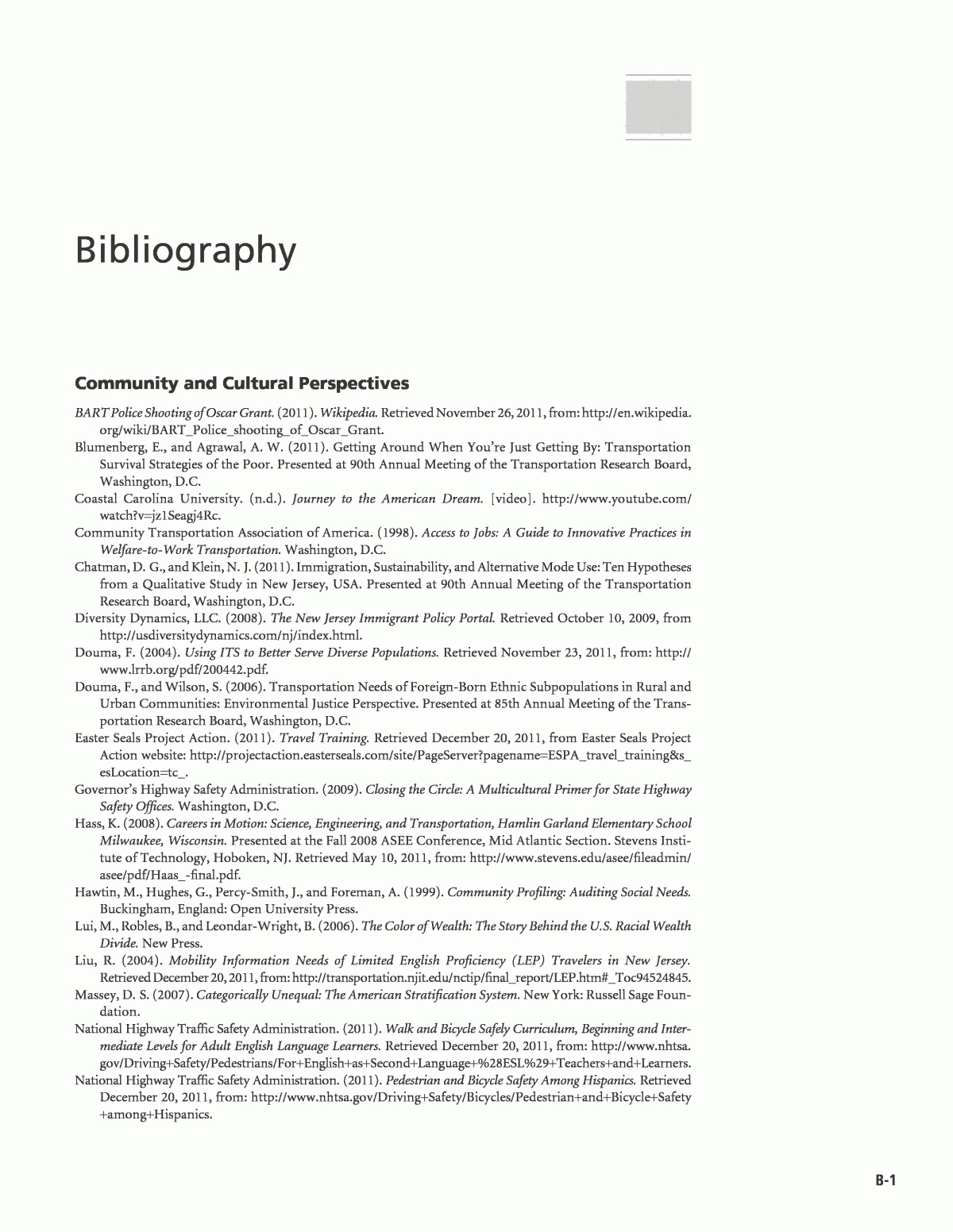 Bibliography Practical Approaches For Involving Traditionally Underserved Populations In Transportation Decisionmaking The National Academies Press Bibliography Practical Approaches For Involving Traditionally Underserved Populations In Transportation Decisionmaking The National Academies Press