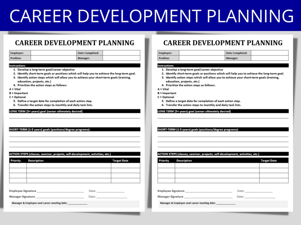 Career Development Planning Template Employee Training Document MS Editable Word Human Resources Form HR Templates Forms Etsy