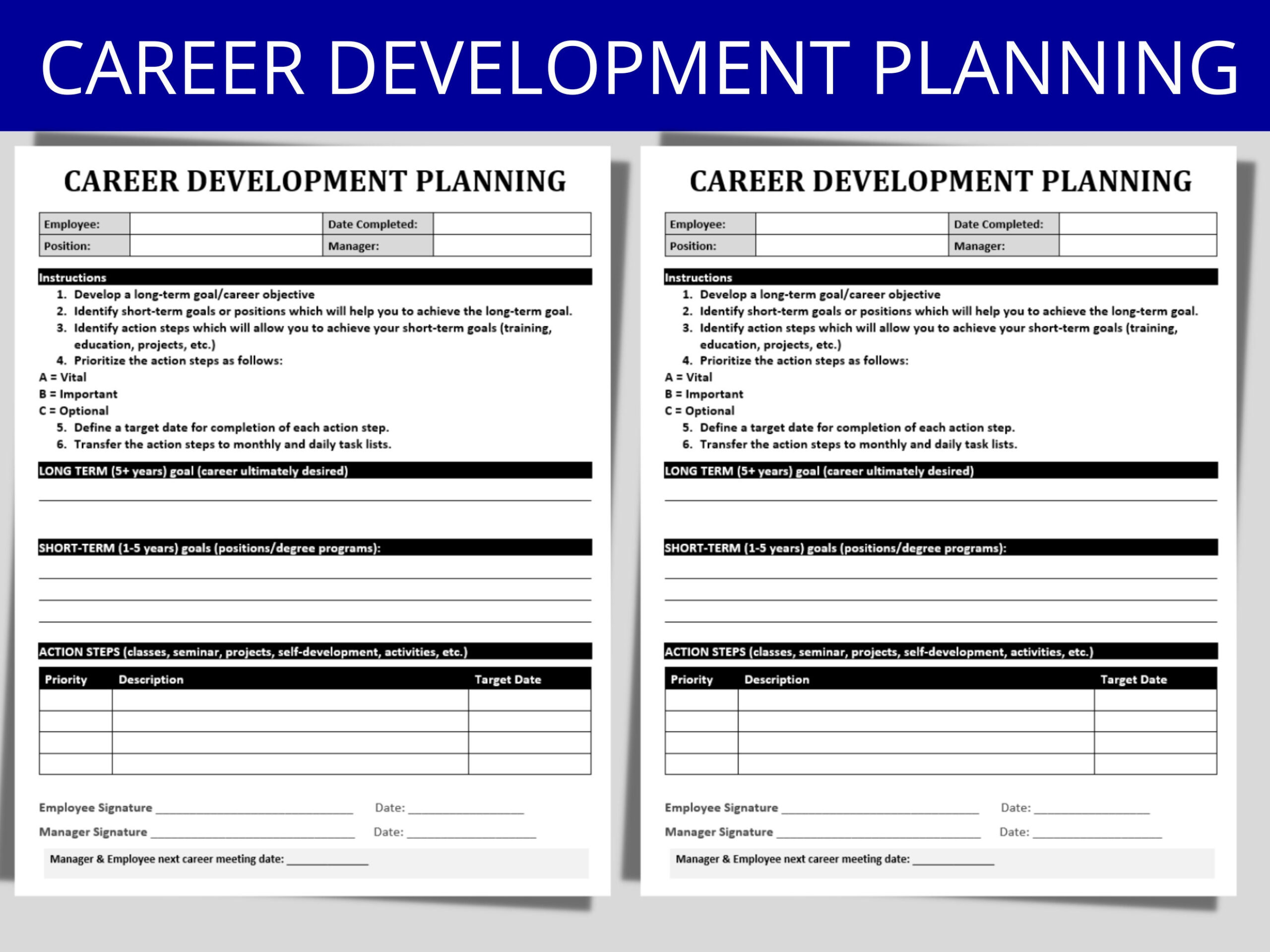 Career Development Planning Template Employee Training Document MS Editable Word Human Resources Form HR Templates Forms Etsy Career Development Planning Template Employee Training Document MS Editable Word Human Resources Form HR Templates Forms Etsy