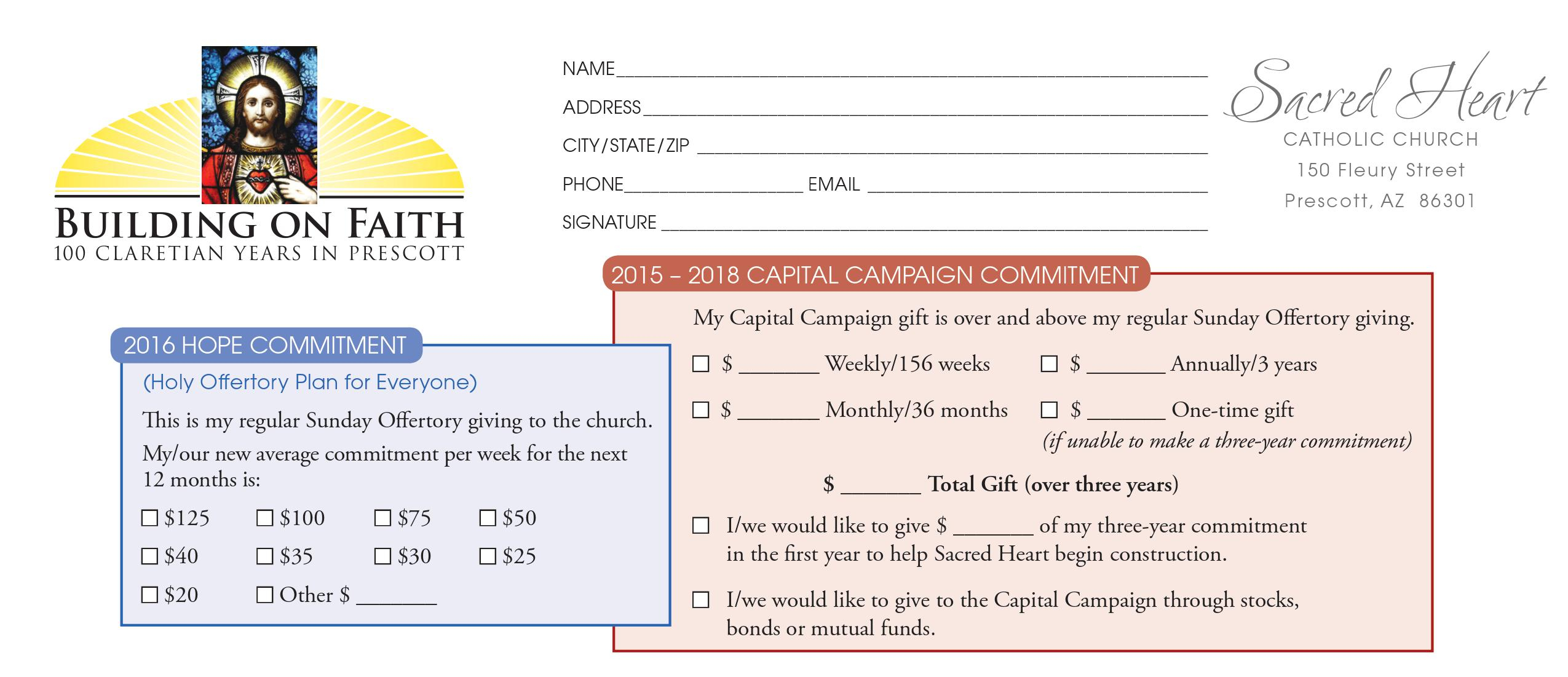 Church Capital Campaign Pledge Card Samples Church Development Church Capital Campaign Pledge Card Samples Church Development
