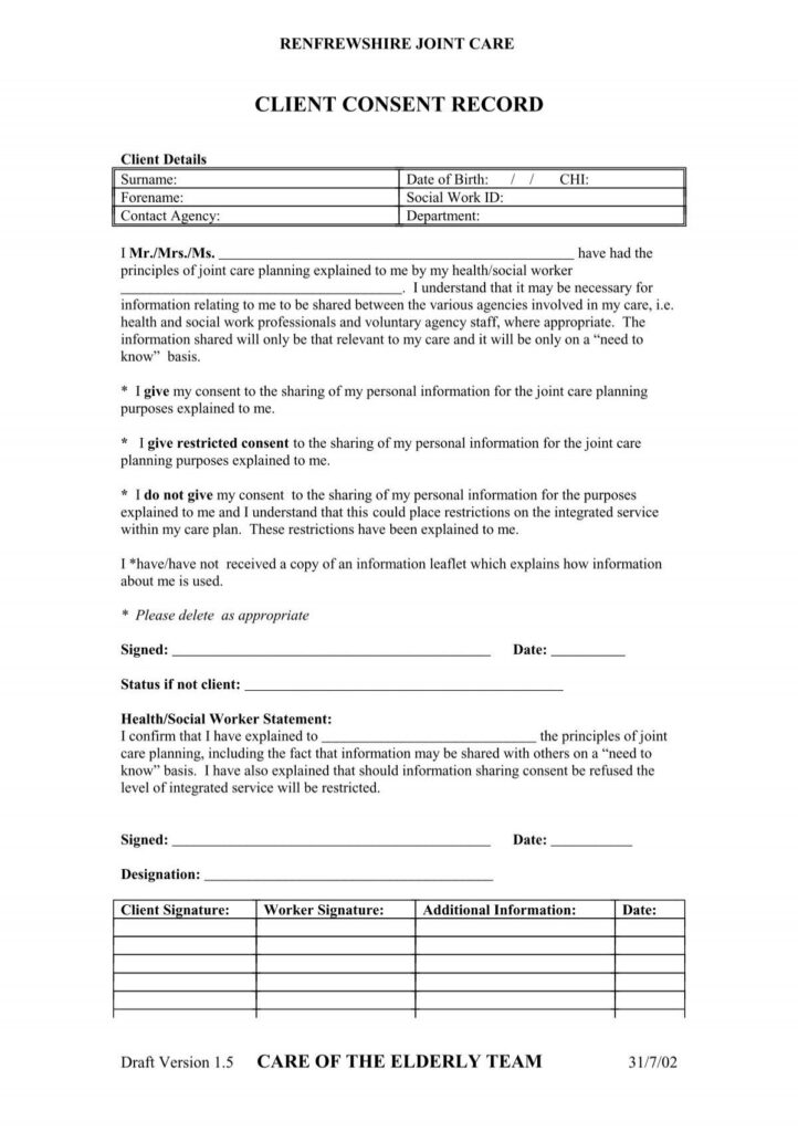 Client Consent Form Renfrewshire Council