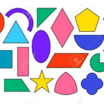 Coloridos Iconos De Formas Geom tricas Planas Con Conjunto De Contorno Negro Formas Matem ticas B sicas Como Cuadrado C rculo valo Tri ngulo Estrella Coraz n Y Otras Kit Para Aprender Ni os En La Escuela Ilustraci n De