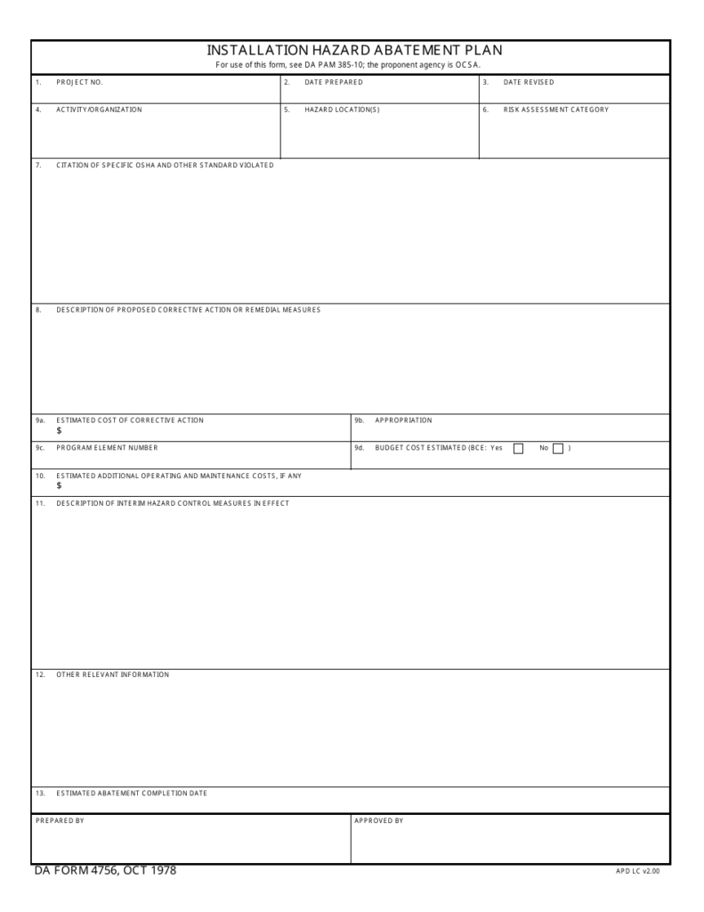DA Form 4756 Fill Out Sign Online And Download Fillable PDF Templateroller