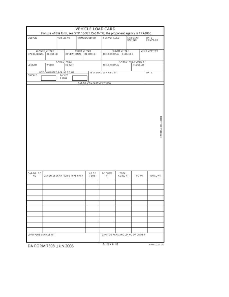 DA Form 7598 Fill Out Sign Online And Download Fillable PDF Templateroller