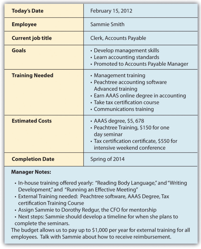 Employee Development Plans With Examples Templates