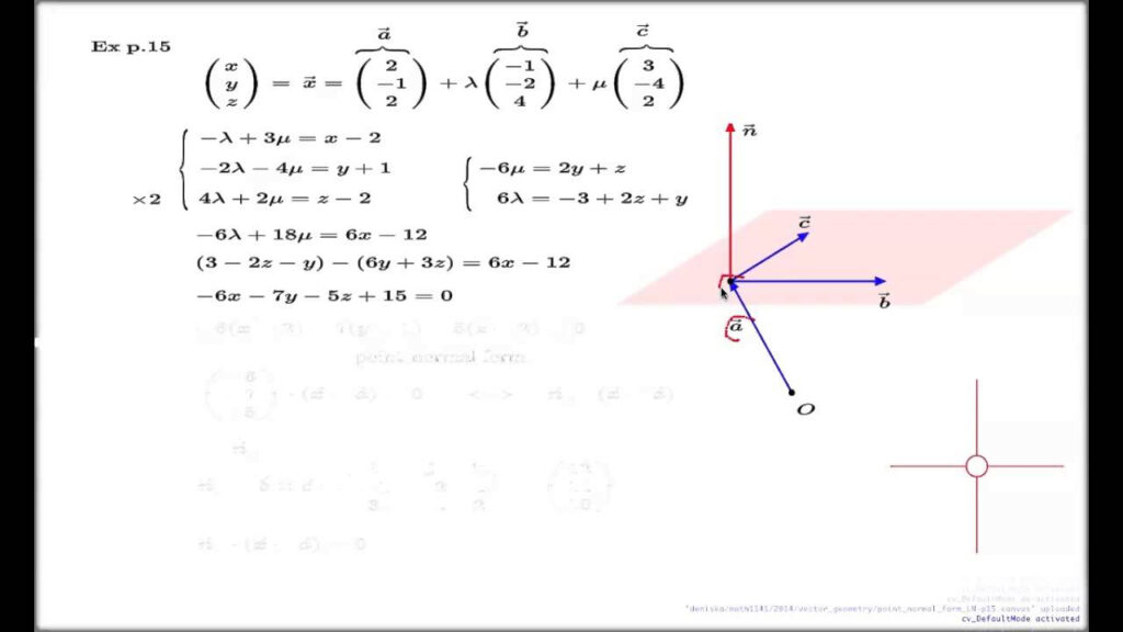 Equation Of Plane Point Normal Form YouTube