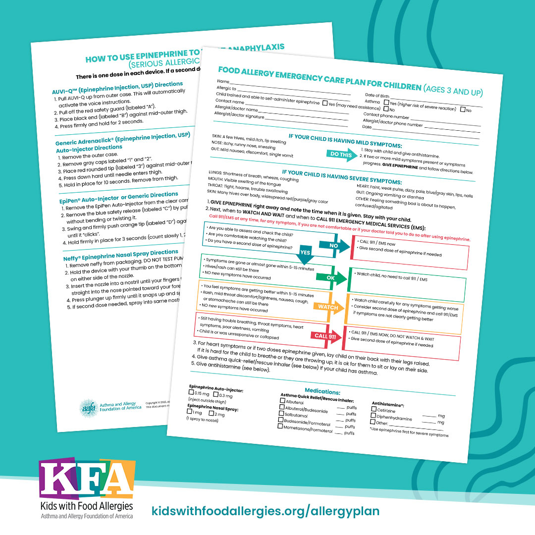 Food Allergy Anaphylaxis Action Plan Kidswithfoodallergies Food Allergy Anaphylaxis Action Plan Kidswithfoodallergies
