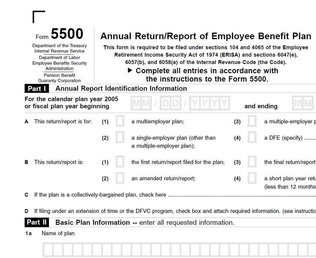 Form 5500 Preparation Services ERISA 5500Tax Group