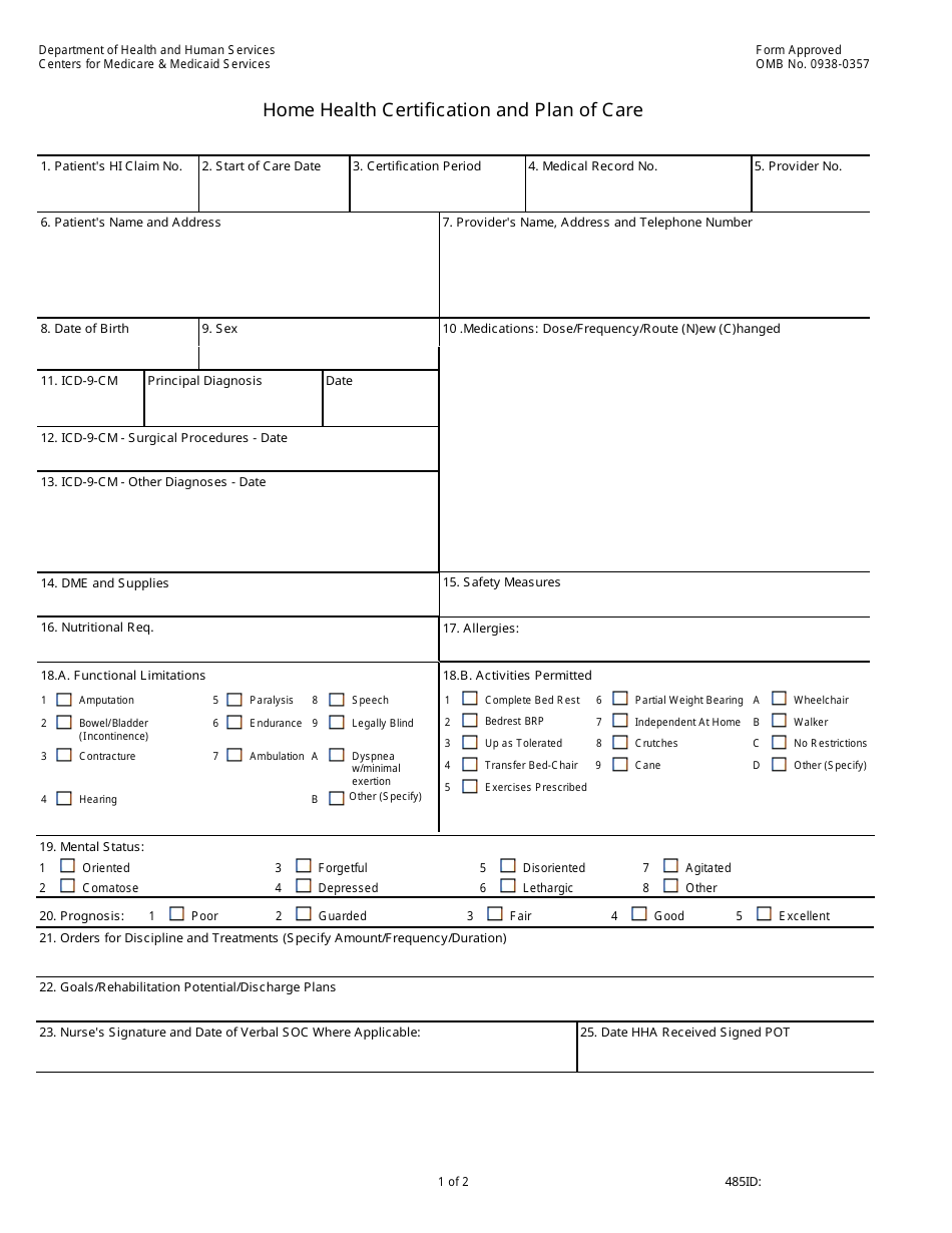 Form CMS 485 Fill Out Sign Online And Download Printable PDF Templateroller Form CMS 485 Fill Out Sign Online And Download Printable PDF Templateroller