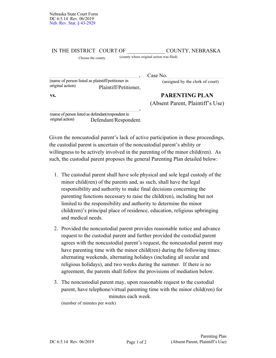 Form DC6 5 14 Fill Out Sign Online And Download Fillable PDF Nebraska Templateroller