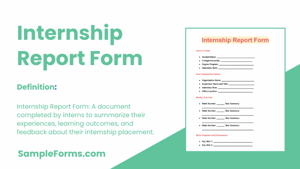 FREE 11 Internship Report Form Samples PDF MS Word Google Docs