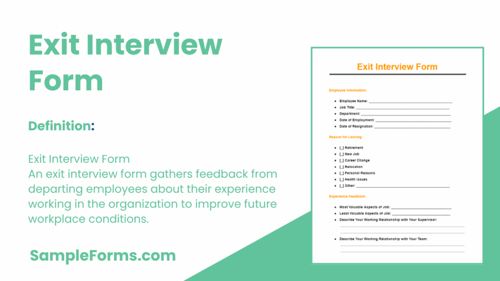 FREE 13 Exit Interview Form Samples PDF MS Word Google Docs