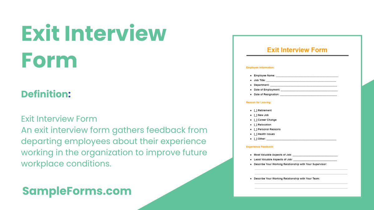 FREE 13 Exit Interview Form Samples PDF MS Word Google Docs