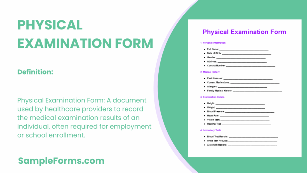 FREE 16 Physical Examination Form Samples PDF MS Word Google Docs Excel