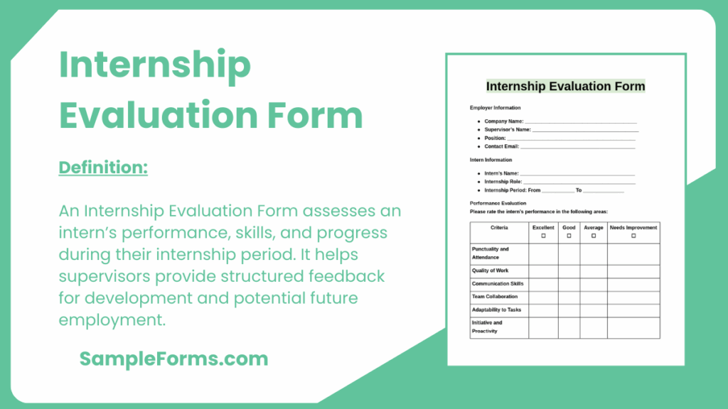 FREE 27 Internship Evaluation Form Samples PDF MS Word Google Docs