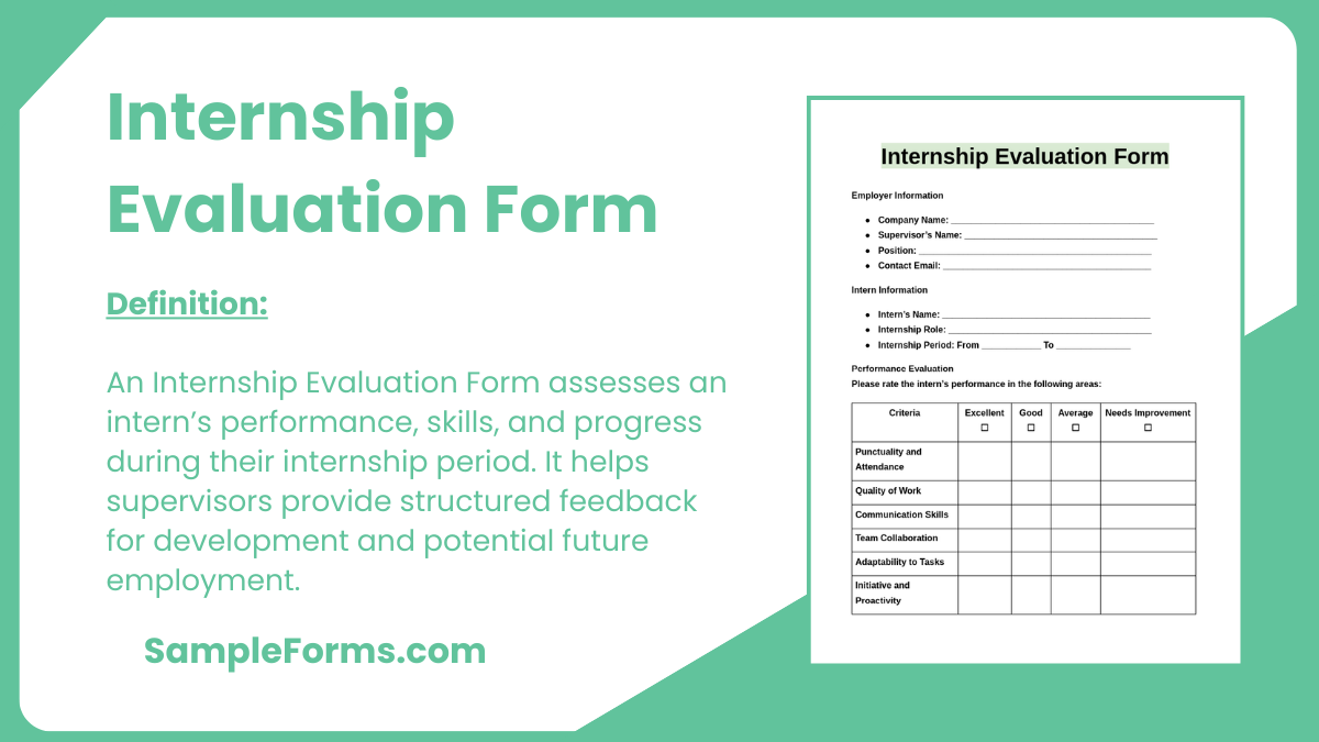 FREE 27 Internship Evaluation Form Samples PDF MS Word Google Docs
