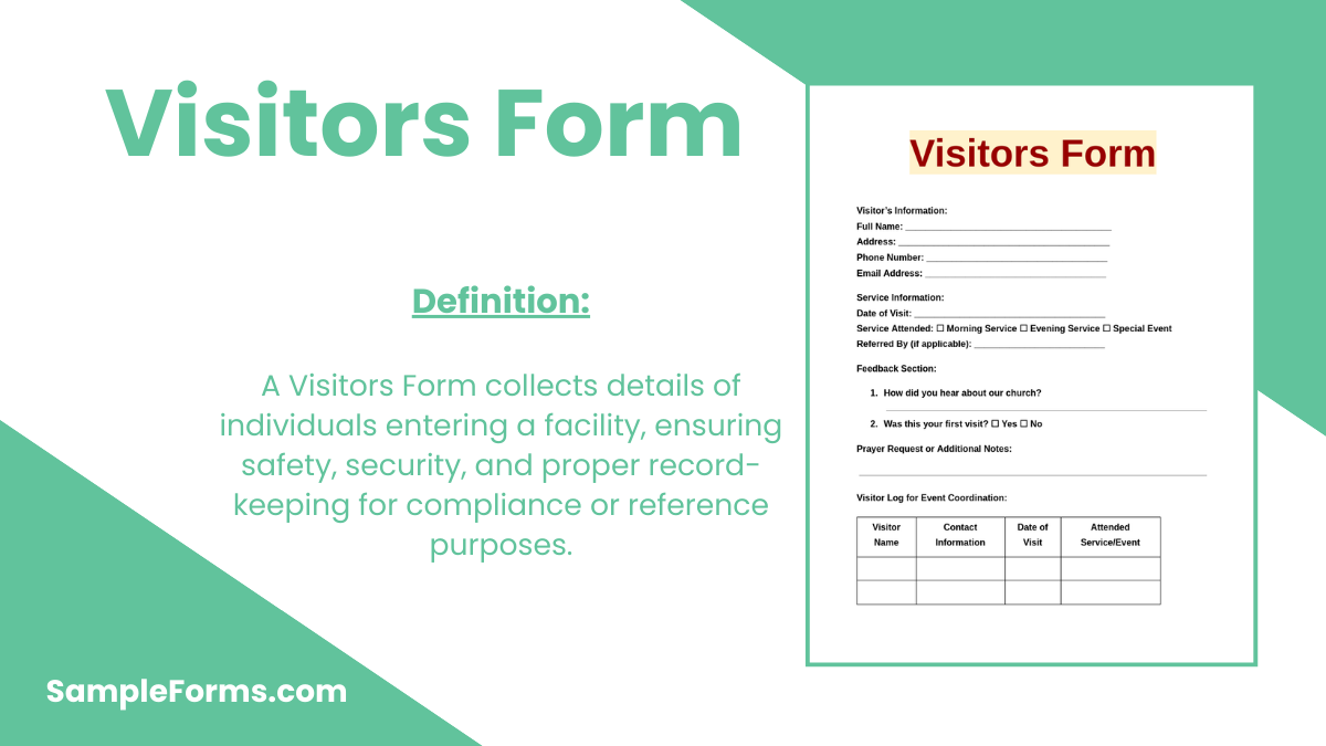 FREE 36 Visitors Form Samples PDF MS Word Google Docs Excel
